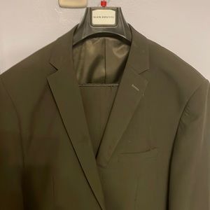 Mens Olive Alain Dupetit Single Breasted 46 R /40 W 30L